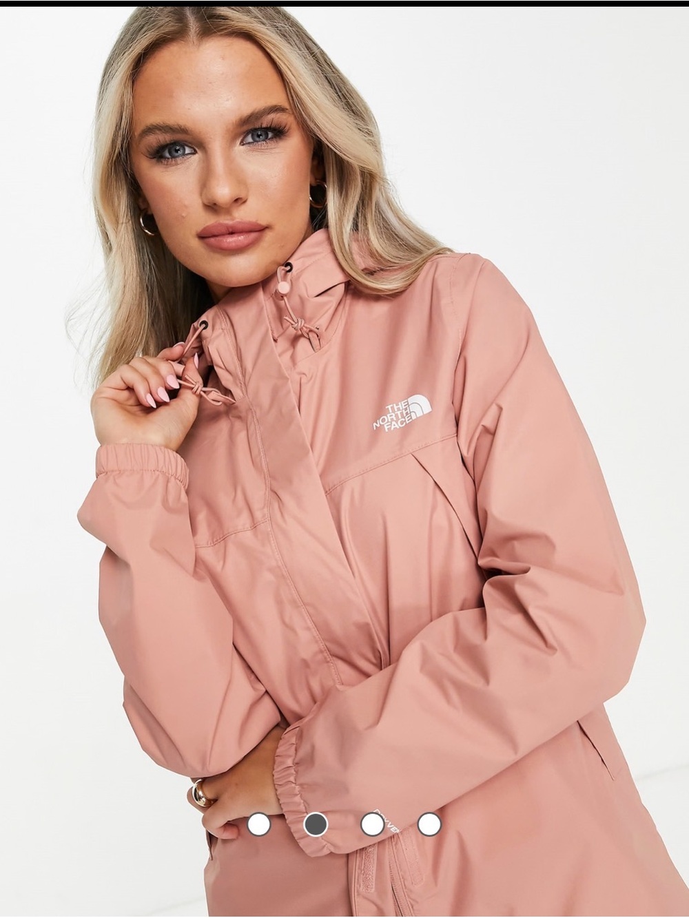 The North Face DryVent Longline Hooded Rain Jacket Dusty Pink XS